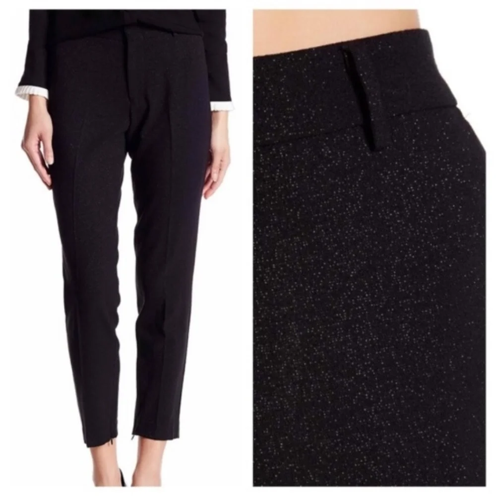 ABS Allen Schwartz Black Cropped Sparkle Black Pant NWT - Picture 1 of 7